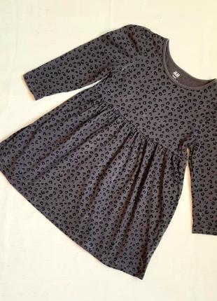Платье h&m швеция коричнево-черный леопард на 2-4 года (92-104см)