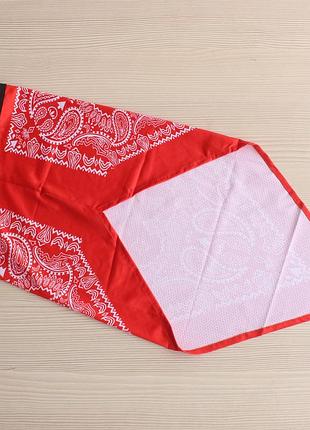 Бафф легкий красный с орнаментом пейсли огурцы, распродажа