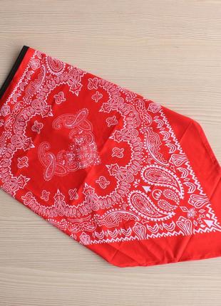 Бафф легкий красный с орнаментом пейсли огурцы, распродажа