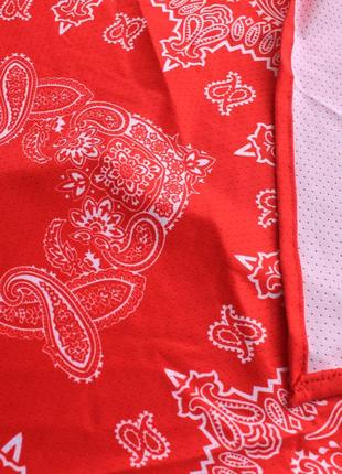 Бафф легкий красный с орнаментом пейсли огурцы, распродажа