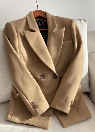 Брендовый двубортный жакет пиджак - пальто тренч весенний max mara burberry ralph lauren zara massimo dutti5 фото