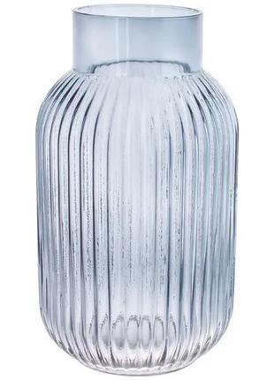 Скляна ваза "богорема" 12*22 см, колір графіт (591-330) bonadi1 фото