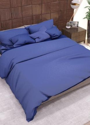 Комплект постельного белья бязь 2х спальное 180х215, двуспальные комплекты постельного белья однотонные синий1 фото