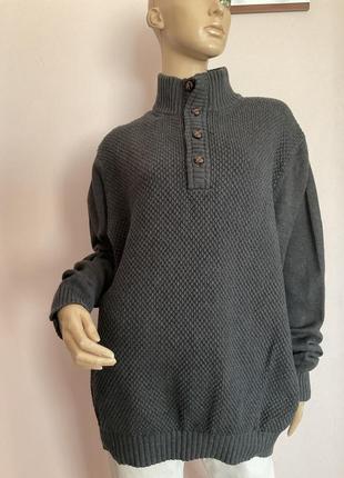 Серый хлопковый лодочный свитер/2xl/ brend dresmann