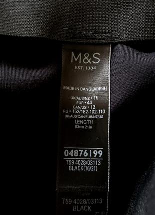 Черная базовая стречевая юбка на комфортной талии marks and spencer  16 uk4 фото