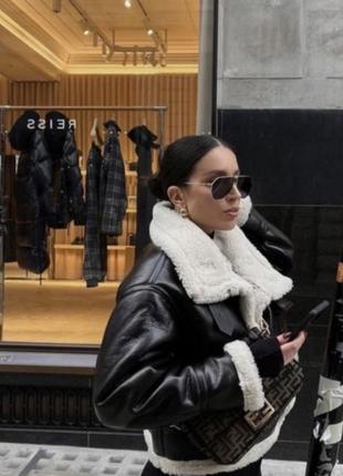 Стильная дубленка zara новая4 фото
