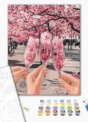 Картина по номерам 40х50 на деревянном подрамнике "весна в бокалах © оксана воробей" bs53036