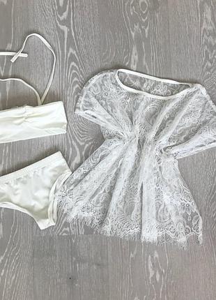 Раздельный купальник и туника кружево