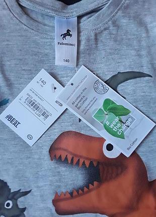 Palamino сіра футболка органічна бавовна з динозаврами р. 134-140