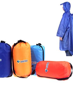 Пончо bluefield, накидка от дождя на рюкзак до 80 литров. плащ-пончо голубой.7 фото