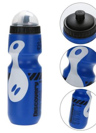 Вело фляга discovery для велосипеда 650ml велосипедна пляшка blue-white