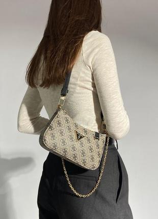 Женская маленькая серая сумка с ремнем через плечо guess 🆕 кросс боди4 фото