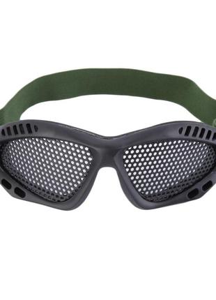 Страйкбольні окуляри-сітка захисні (сталеві). окуляри для гри у страйкбол (airsoft) зелений5 фото