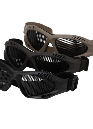 Страйкбольні окуляри-сітка захисні (сталеві). окуляри для гри у страйкбол (airsoft) зелений10 фото