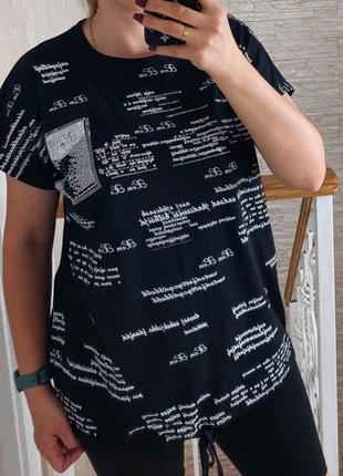 50-54 г женская футболка большой размер стрейч коттон дешево