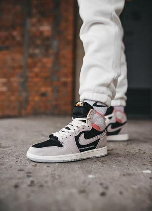 Кроссовки nike air jordan 1 retro grey