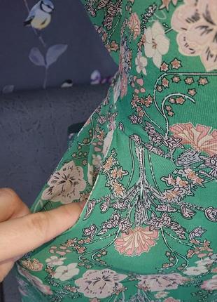 Красивое женское летнее платье в цветы с карманами р.44/463 фото