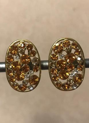 Серьги золотые с камнями