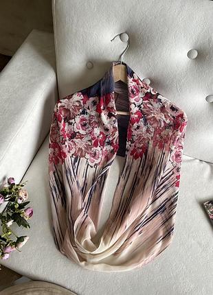 Шифоновый пудровый шарф