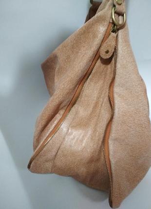 100% кожа хобо фирменная базовая натуральная кожаная сумка шопер4 фото
