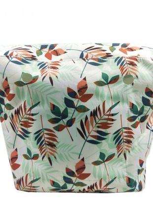 Джинсовая подкладка, для сумки classic, листики светлая