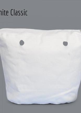 Качественная джинсовая подкладка для сумки classic, белая