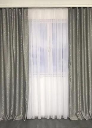 Сонцезахисні штори для залу спальні вітальні кабінету, штори льон в кухню спальню2 фото