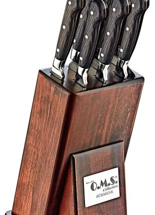 Набор ножей (8 предм.) из нержавеющей стали с деревянными рукоятками (oms collection), арт. 6160-art2 фото