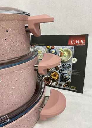 Набор посуды из 7-ми (4/3) предм. oms (турция) арт.3005 розовый7 фото