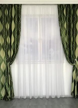 Блекаут штори щільні в зал спальню кімнату кабінет, комплект готових штор для спальні3 фото