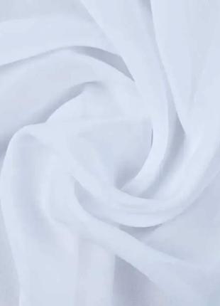 Готовий тюль білий шифон на тасьмі ширина 6 метрів