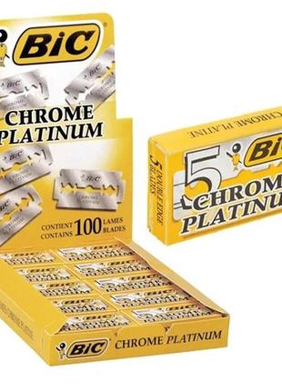 Леза для гоління bic chrome platinum (20 пачок по 5шт.)
