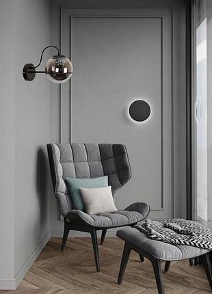 Чорне бра з 15см кулею (61-j2017-1 bk+bk)2 фото