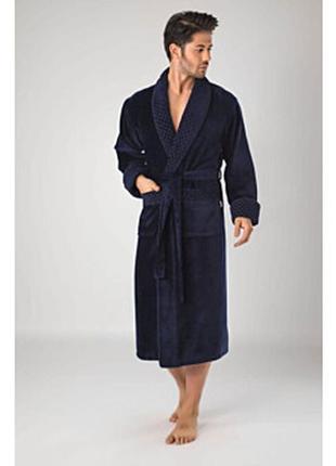 Халат мужской nusa 1410 lacivert вафельный:xxl
