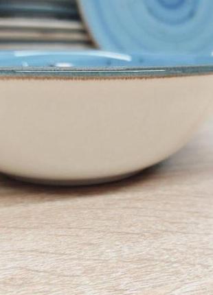 Сервиз столовый tulu porselen (6 персон 24 шт фарфор) dn24-spiral blue6 фото