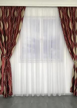 Блэкаут шторы плотные в зал спальню комнату кабинет, комплект готовых штор для спальни3 фото
