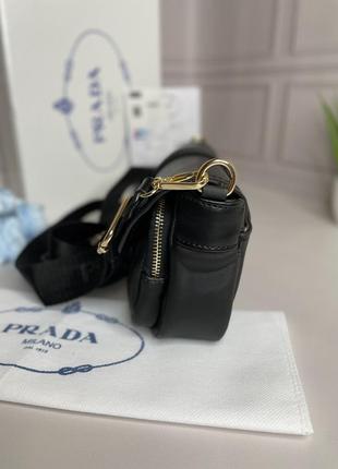 Черная сумка прада | женская небольшая вместительная сумочка через плечо prada