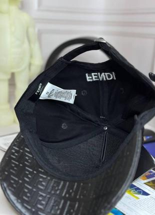 Черная кепка фенди | мужская стильная кепка с логотипом fendi3 фото