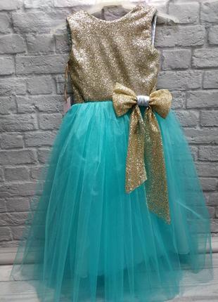 Ошатне пишне бірюзове плаття