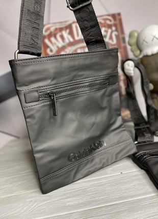 Чорна сумка планшетка calvin klein | чоловічі стильні сумки месенджер3 фото