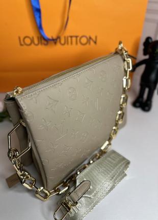 Жіноча стильна сумочка бежевого кольору louis vuitton  ⁇  сумка для дівчат луї віттон