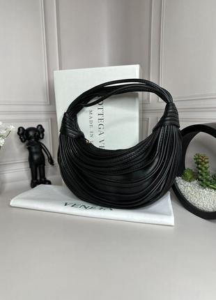 Жіноча чорна сумочка bottega veneta double knot  ⁇  стильна сумка ботега венета 2023