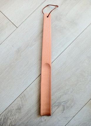 Обувная ложка лопатка  рожок деревянная бук 38 см1 фото