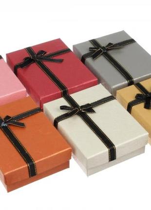 Подарункові коробочки для біжутерії 9*7*2.5 см із чорним ложементом (упаковка 12 шт)