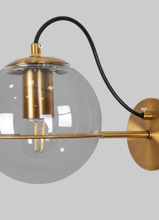 Бронзове бра з 15см кулею (61-j2017-1 brz+cl)