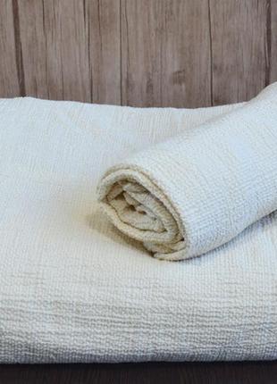 Накидка на кутовий диван жакардовий, єврочохол на кутовий диван натяжний без оборки кремовий