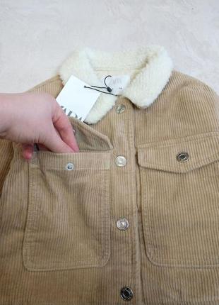 Вельветовая куртка пиджака zara зара на искусственной овчине2 фото