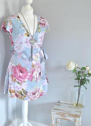 Романтическое платье,туника,сарафан на запах,цветочный принт,большой размер, joe browns2 фото