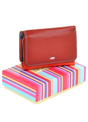 Стильный кожаный женский красный кошелек dr.bond натуральная кожа