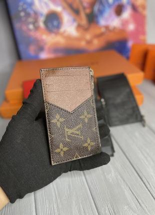 Маленький гаманець візитниця луї віттон коричневий гаманець монограм louis vuitton